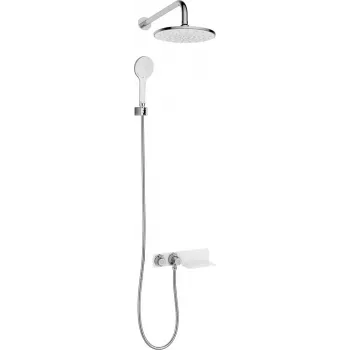 DEANTE Conjunto de duche encastrado com misturadora termostática, preto mate, chuveiro de teto 250mm