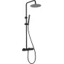 DEANTE Chuveiro de teto com misturadora - conjunto de duche termostático, preto mate, quadrado 250x250 mm