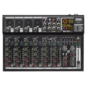 DNA PROFESSIONAL DNA QFX8 Misturadora de áudio analógica 8 canais Bluetooth