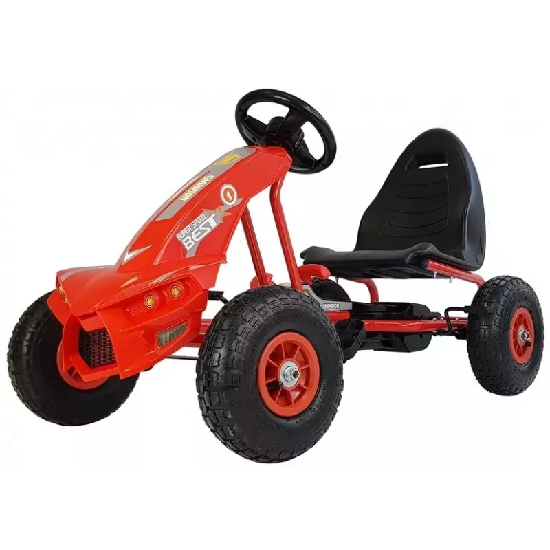LEAN CARS Go-Cart A-18 Red Kart a pedais