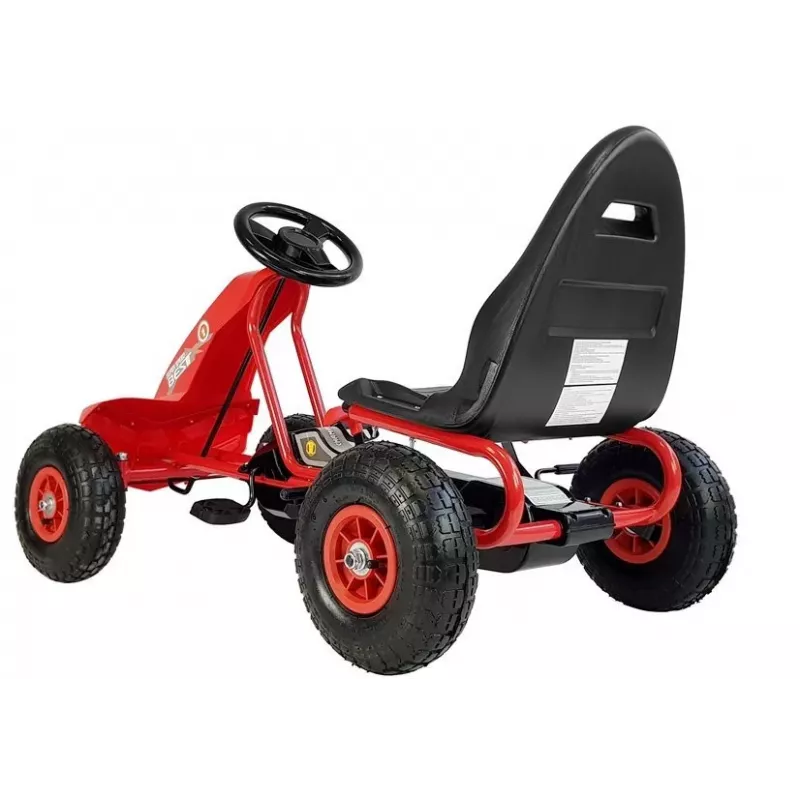 LEAN CARS Go-Cart A-18 Red Kart a pedais