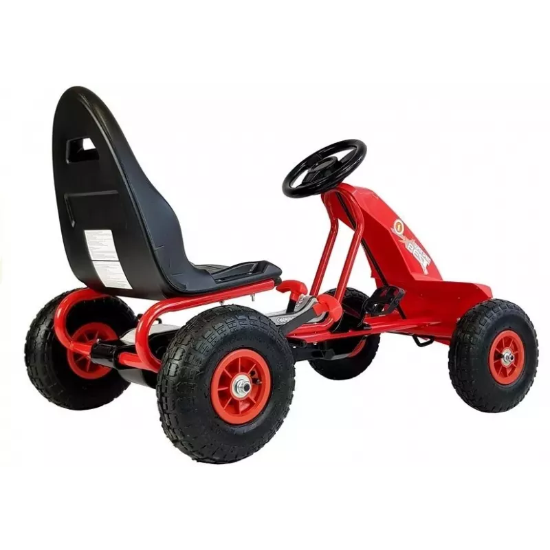 LEAN CARS Go-Cart A-18 Red Kart a pedais