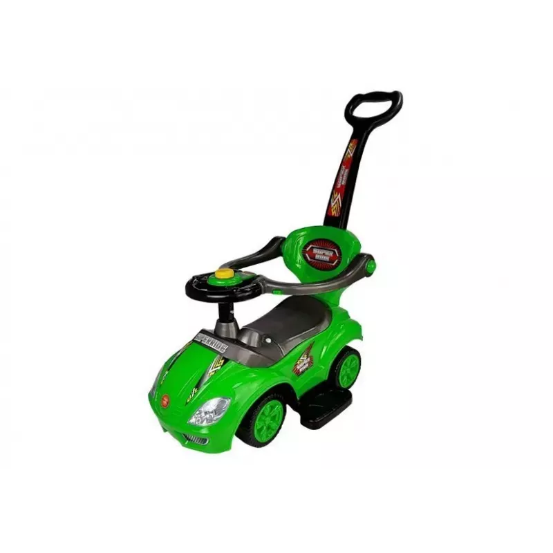 LEAN CARS Carro de empurrar 3 em 1 Mega Car para crianças pequenas com barra para os pais verde