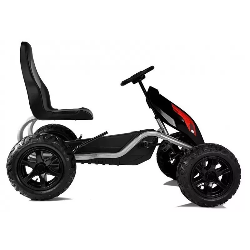 LEAN CARS Kart a pedais B012 pneus insufláveis preto para crianças 3-8 anos