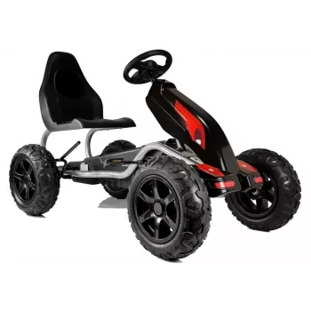 LEAN CARS Kart a pedais B012 pneus insufláveis preto para crianças 3-8 anos