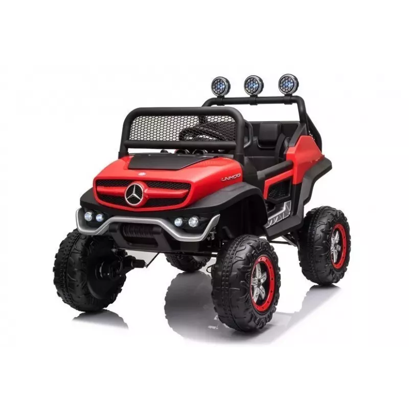 LEAN CARS Veículo elétrico para crianças Mercedes Unimog S vermelho