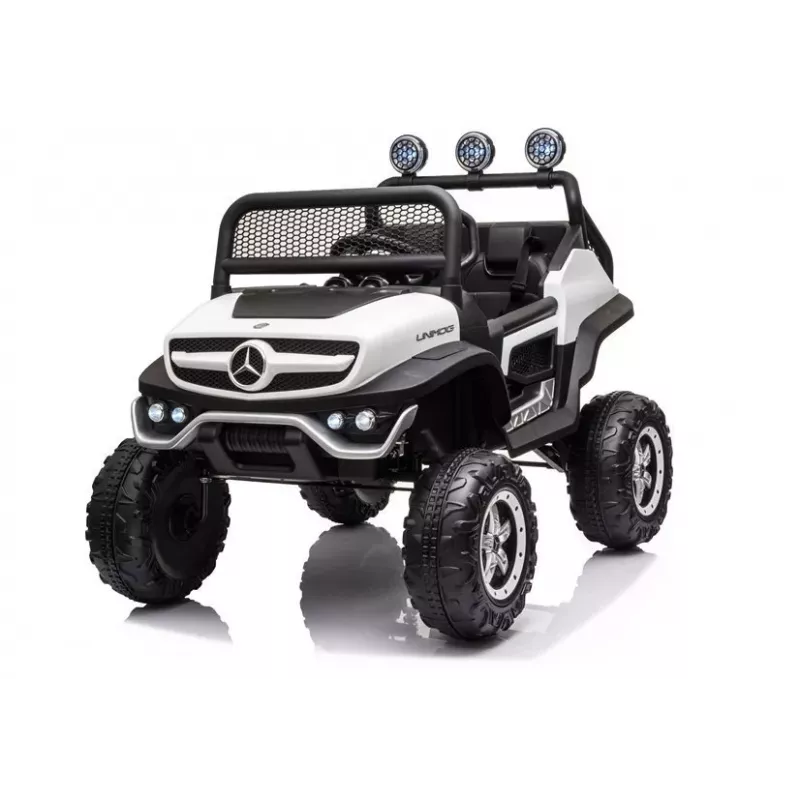 LEAN CARS Veículo elétrico para crianças Mercedes Unimog S branco
