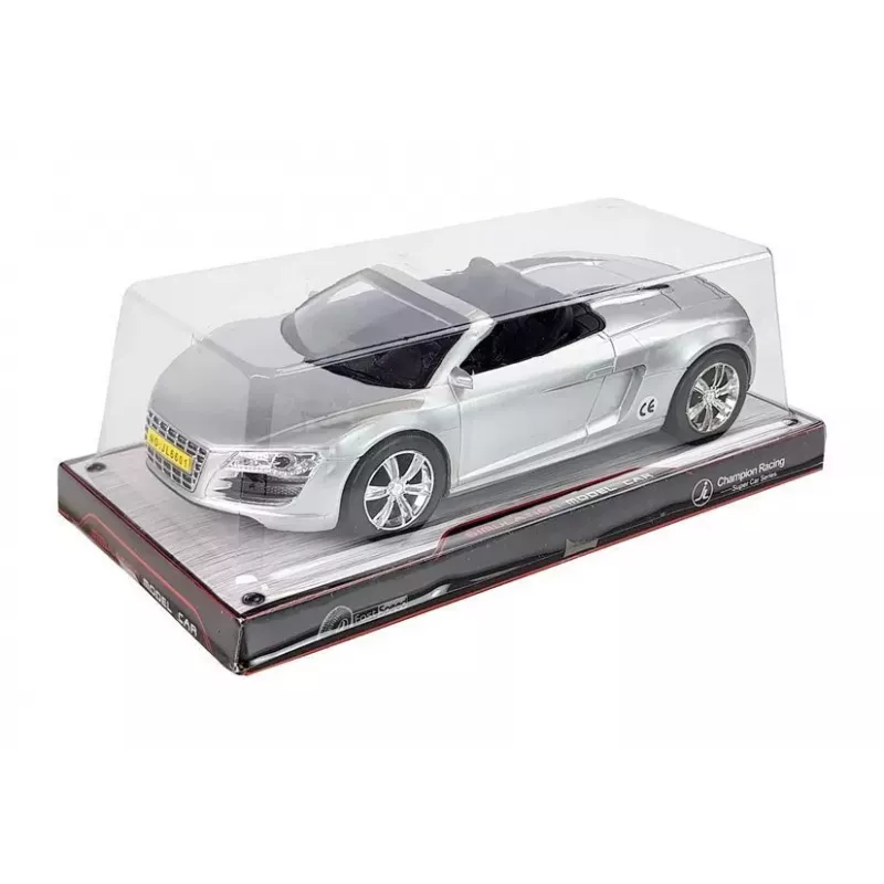 LEAN TOYS Carro de brincar descapotável prateado 1:18