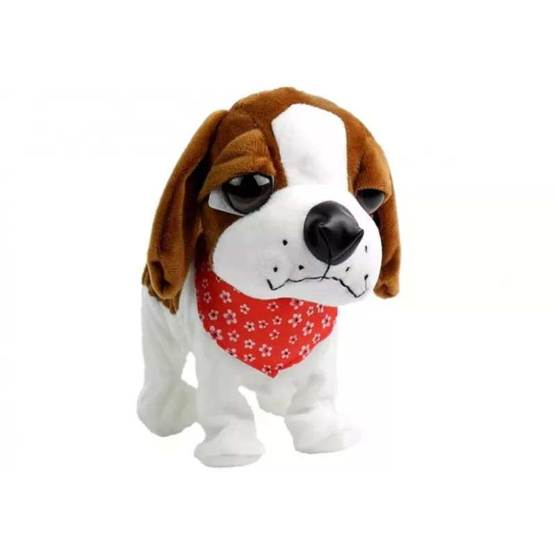 LEAN TOYS Cão interativo com trela, ladra, abana a cauda, sensores