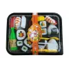 LEAN TOYS Conjunto de sushi para crianças com talheres - brinquedo de madeira de 27 peças para jogos de faz de conta