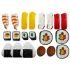 LEAN TOYS Conjunto de sushi para crianças com talheres - brinquedo de madeira de 27 peças para jogos de faz de conta