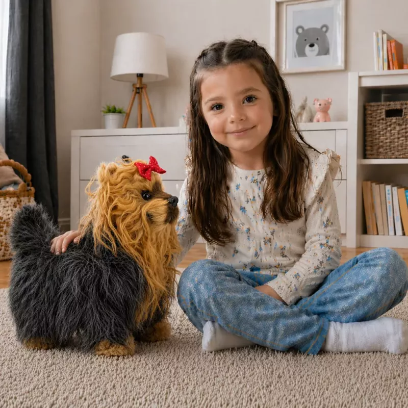 LEAN TOYS Cão York interativo mexe-se, ladra