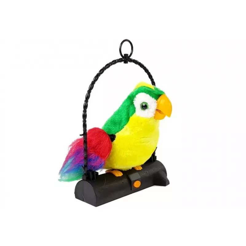 LEAN TOYS Papagaio falante repete palavras mexe as asas luzes LED verde