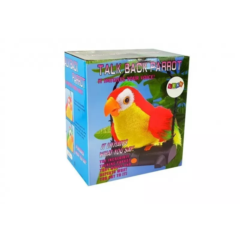 LEAN TOYS Papagaio falante repete palavras mexe as asas luzes LED verde