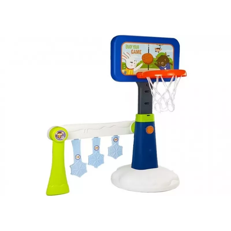 LEAN TOYS Conjunto de basquetebol para crianças jogo de pontos - marcador eletrónico, altura ajustável