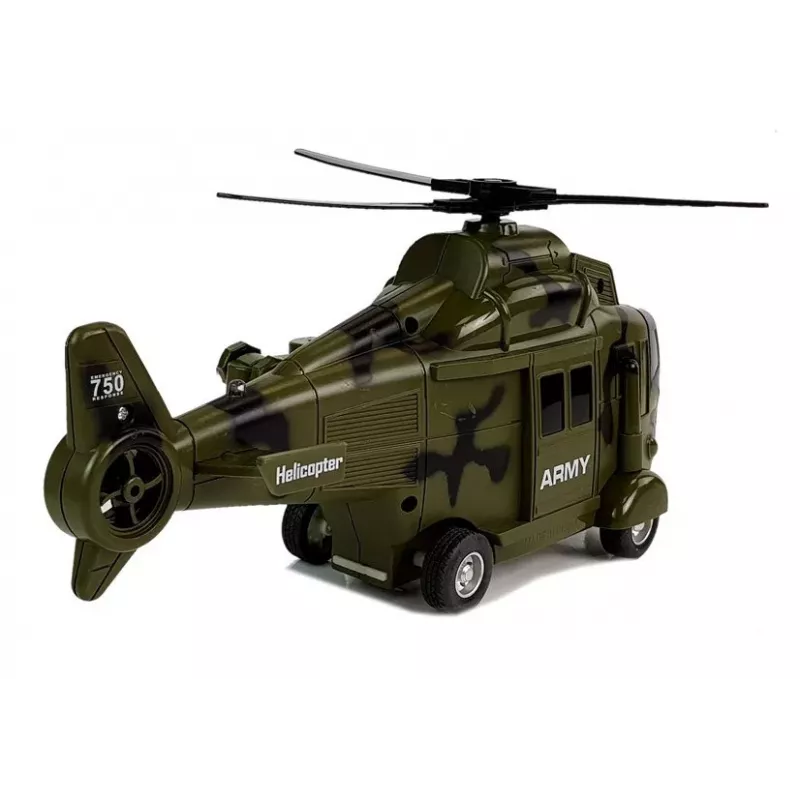 LEAN TOYS Helicóptero de salvamento militar 1:16 gancho som luz