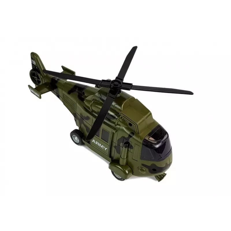 LEAN TOYS Helicóptero de salvamento militar 1:16 gancho som luz