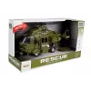 LEAN TOYS Helicóptero de salvamento militar 1:16 gancho som luz