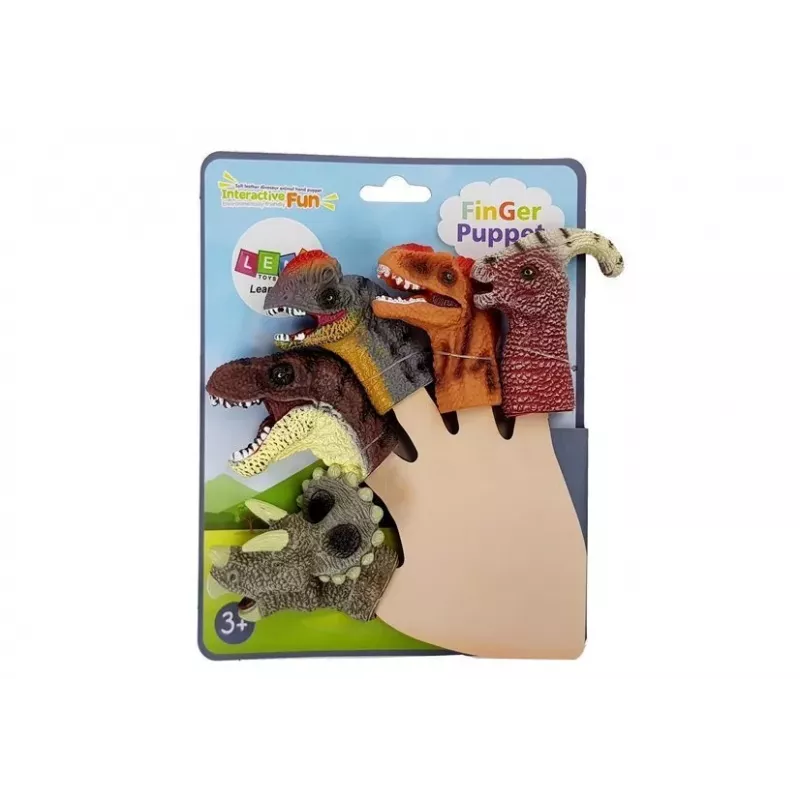 LEAN TOYS Fantoches de dedo dinossauros 5 peças