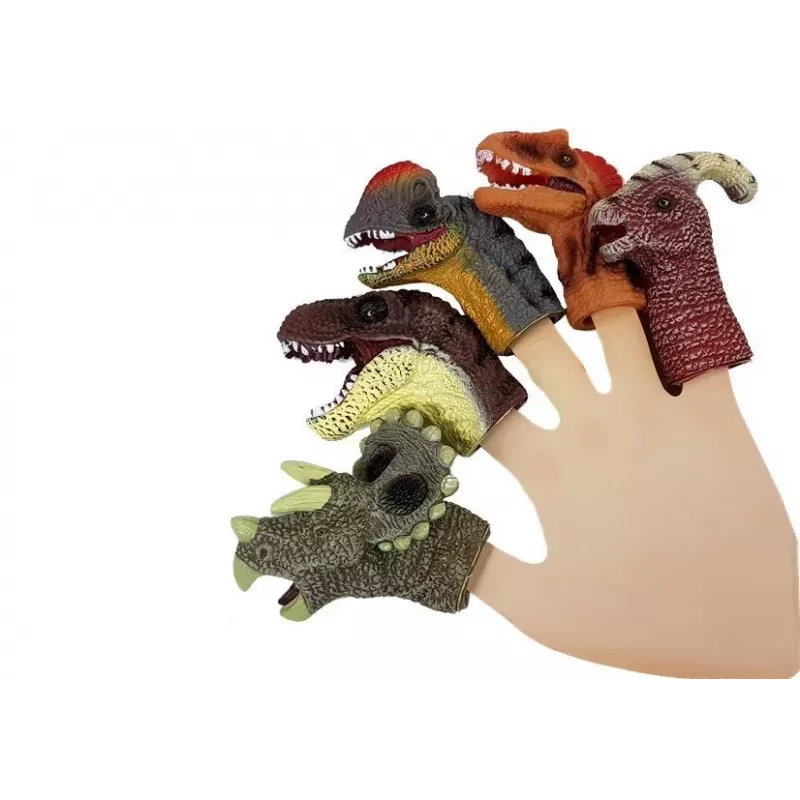 LEAN TOYS Fantoches de dedo dinossauros 5 peças