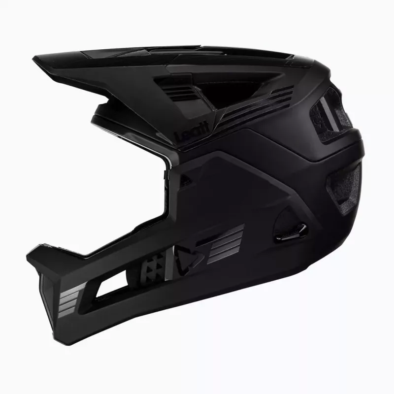 LEATT Capacete de Bicicleta MTB Enduro 4.0 V23 com Queixeira Amovível, Tamanho L, Preto