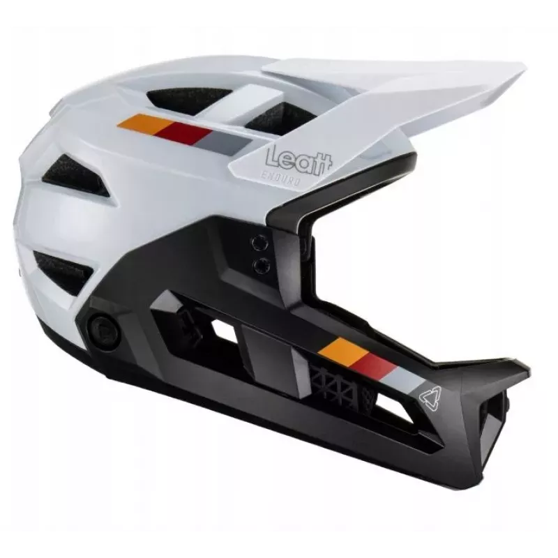 LEATT Capacete de Bicicleta MTB Enduro 2.0 V23 com Queixeira Amovível, Tamanho L (59-63 cm), Branco