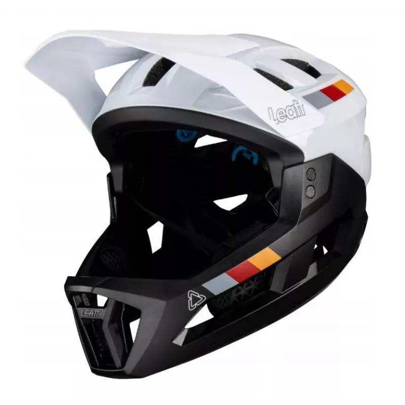 LEATT Capacete de Bicicleta MTB Enduro 2.0 V23 com Queixeira Amovível, Tamanho L (59-63 cm), Branco
