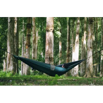 Ticket To The Moon TRAVEL HAMMOCK - Rede original para 2 pessoa(s), nylon verde-escuro, cinzento-claro