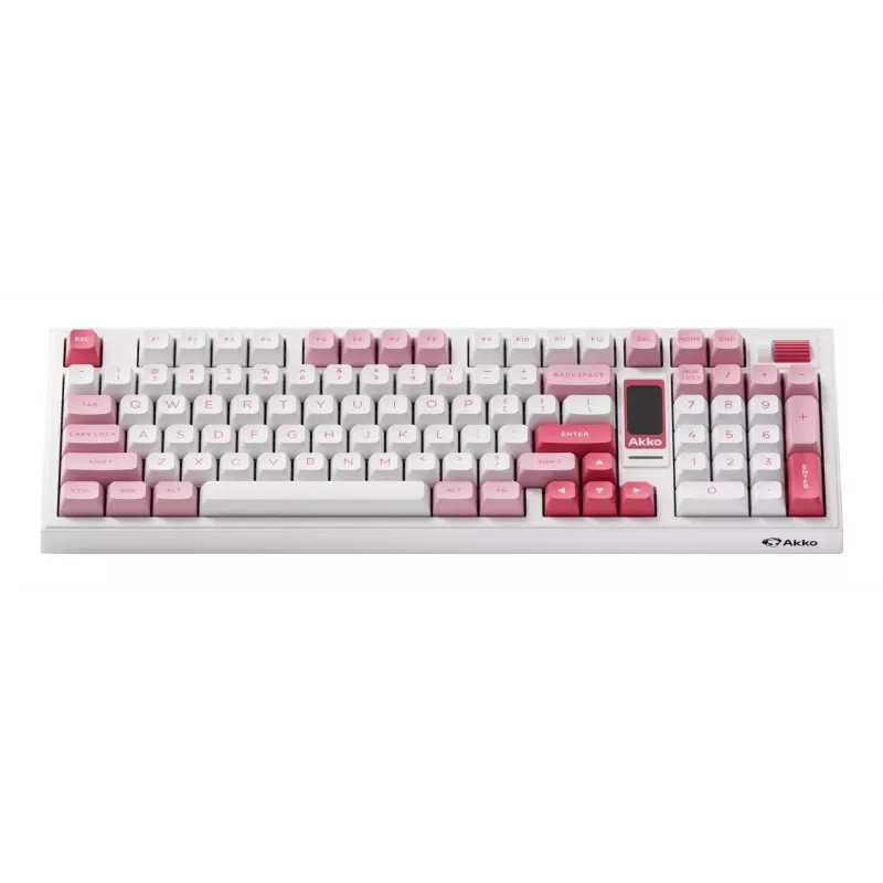 AKKO 5098B Prunus Lannesiana Teclado Mecânico, 98 Teclas, Triple-Mode, Hot-Swappable, RGB, Keycaps PBT ASA
