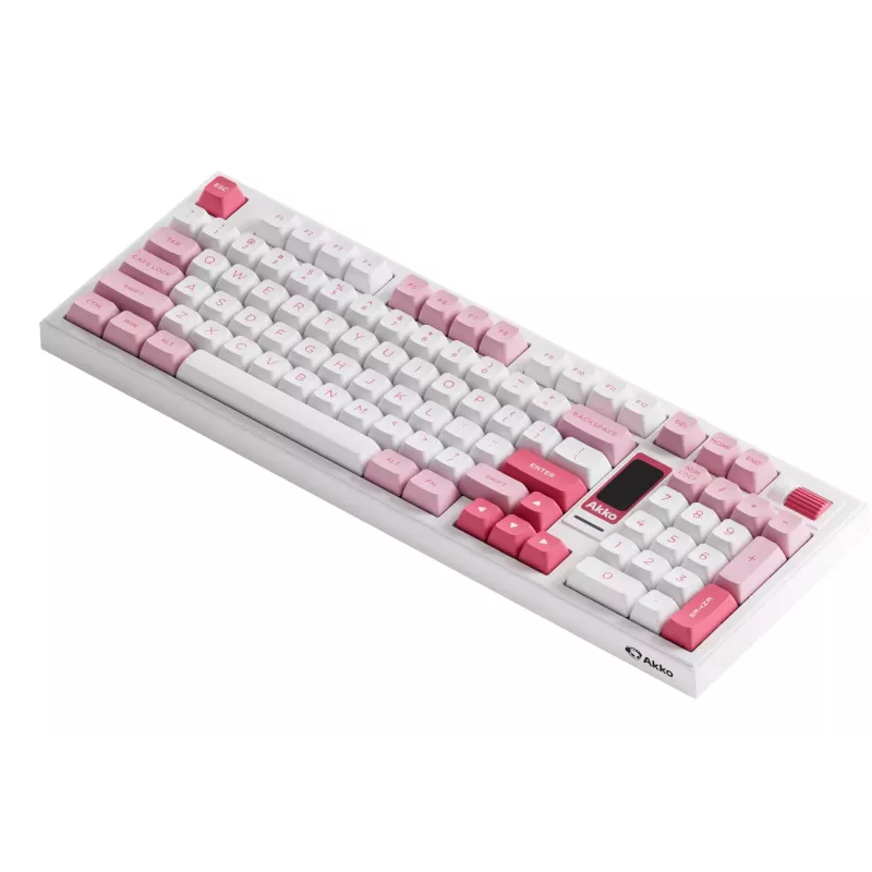 AKKO 5098B Prunus Lannesiana Teclado Mecânico, 98 Teclas, Triple-Mode, Hot-Swappable, RGB, Keycaps PBT ASA
