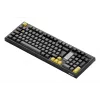 Teclado mecânico AKKO 5098B, 98 teclas, preto e dourado, Hot-Swappable, RGB, Triple Mode (USB-C/2.4GHz/Bluetooth 5.0), switches lineares Akko CS Jelly White, keycaps PBT ASA, 3000mAh
