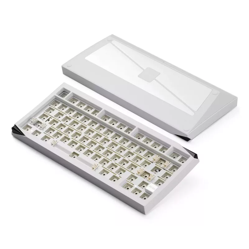 AKKO DIY Barebone Mechanical Keyboard Kit 75% 82-Key Triple Mode Hot-Swappable Gasket Mount Branco