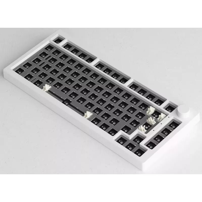 AKKO DIY Barebone Keyboard Kit 75% Branco Tri-Mode Hot-Swappable