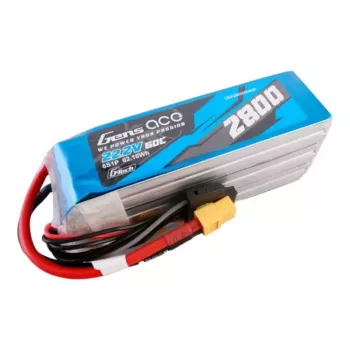 Gens ace G-Tech 2800mAh 22.2V 60C 6S1P Bateria LiPo com Ficha XT60