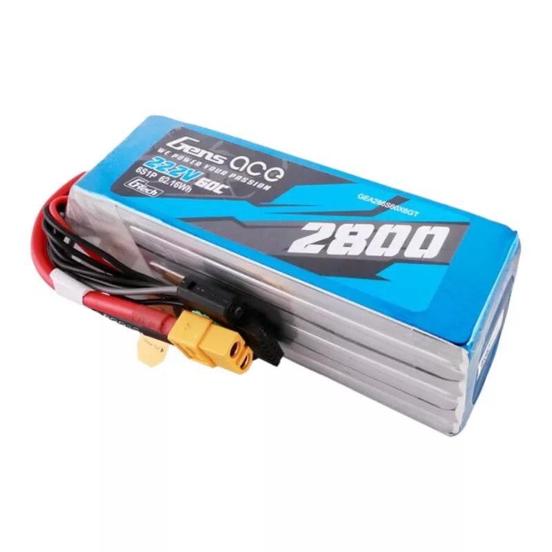Gens ace G-Tech 2800mAh 22.2V 60C 6S1P Bateria LiPo com Ficha XT60