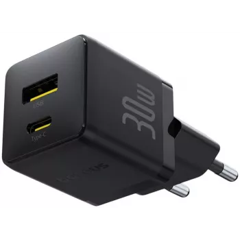 Carregador Baseus Palm 30W USB-C USB-A Preto