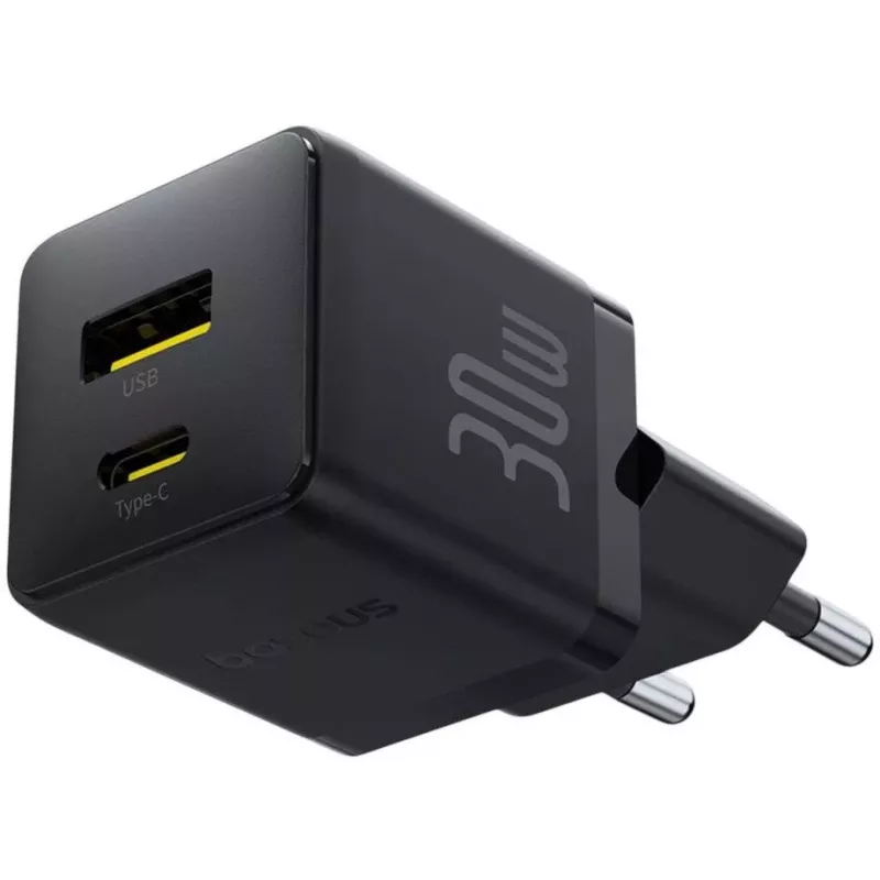 Carregador Baseus Palm 30W USB-C USB-A Preto