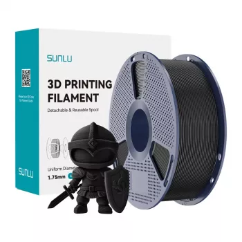 Filamento SUNLU PLA+ 1,75 mm preto 1 kg