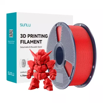 Filamento SUNLU PLA+ 2.0 (vermelho) 1,75 mm 1 kg