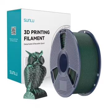 Filamento SUNLU PLA+ Silk Dual Color (preto e verde) 1,75 mm 1 kg