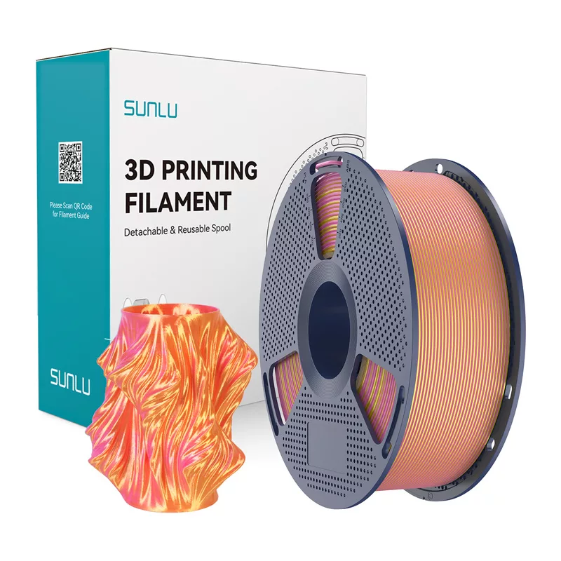 Filamento SUNLU PLA+ Silk Dual Color 1,75 mm rosa e dourado 1 kg