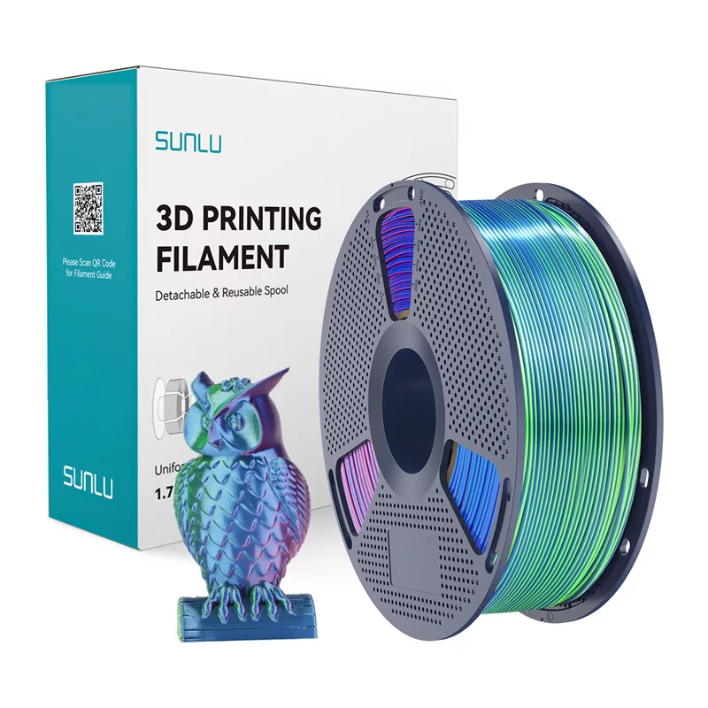 Filamento SUNLU PLA+ Silk Tri-Color 1,75 mm azul-verde-lilás 1 kg
