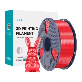 Filamento SUNLU PLA+ Silk 1,75 mm vermelho 1 kg