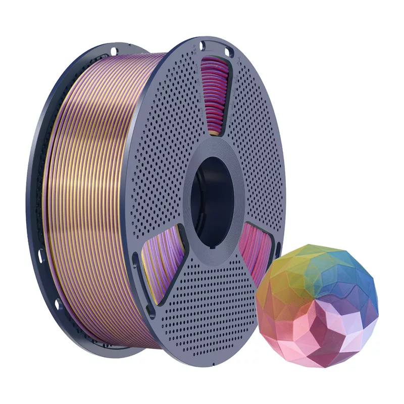 Filamento SUNLU PLA+ Silk Forth-Color 1,75 mm azul-roxo-vermelho-dourado 1 kg