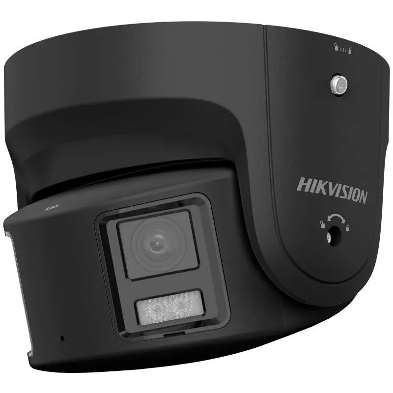 Hikvision DS-2CD2387G2P-LSU/SL(4mm)(C)/BLACK Câmara IP turret AcuSense 8MP com luz branca, luz de flash, alarme acústico, microfone/altifalante integrados, PoE