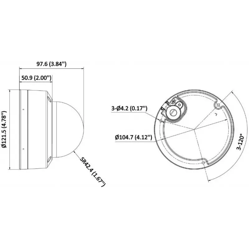 Hikvision DS-2CD1147G3-LIU(2.8mm) Câmara IP 4MP com microfone incorporado, objetiva fixa 2,8mm, IR e luz branca, IP67, IK10