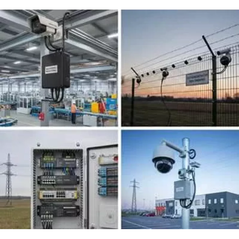 Switch PoE++ industrial não gerido Dahua CHS4110-8ET-110, 8 portas PoE + 2 uplinks Gigabit, 110W, calha DIN