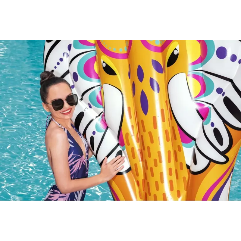 Bestway 43491 Colchão de ar para nadar 183 x 153 cm ilha flutuante insuflável com porta-copos