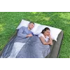 Bestway Pavillo Colchão de ar insuflável Queen 203x152x25 cm com bomba de pé integrada, superfície flockada, construção Coil-Beam, cinzento/azul