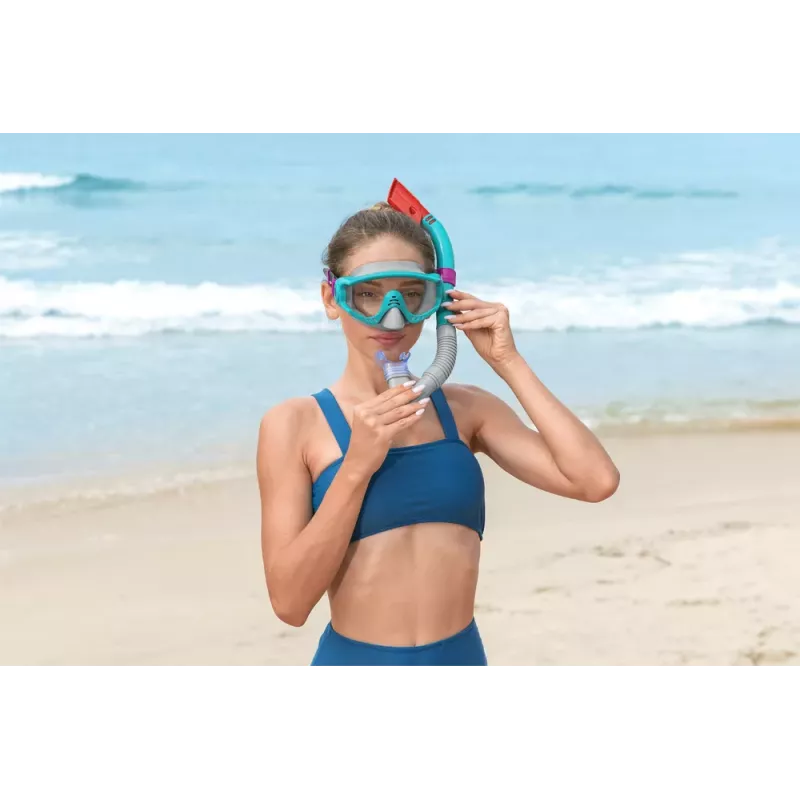 Bestway Conjunto de mergulho máscara, snorkel, barbatanas azul 25020